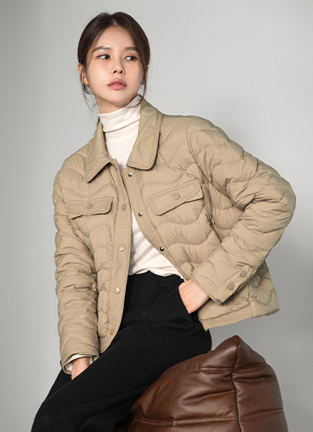 Wavy quilting lightweight down padding Korea