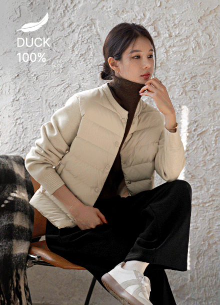 Quilting Knitwear Padding Jumper Korea