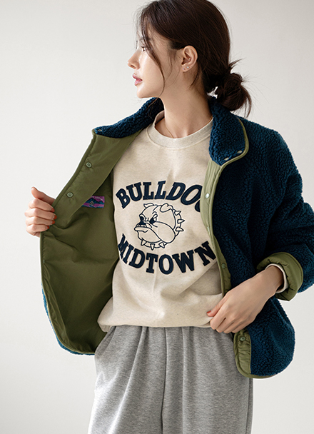 Curly Double-sided patch Jumper Korea