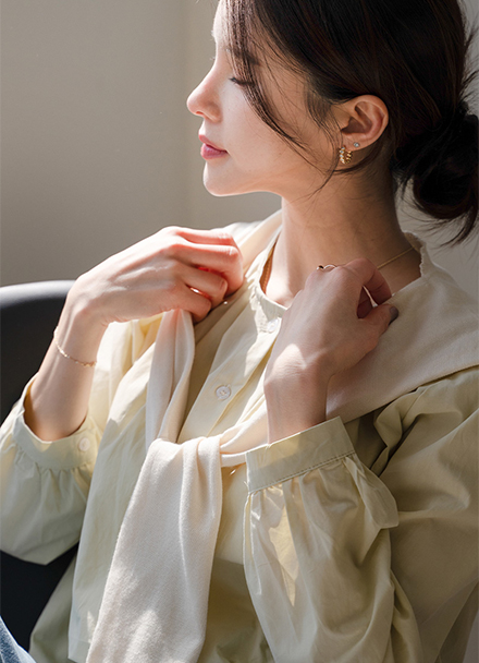 Layered Shawl Knitwear Blouse Set Korea