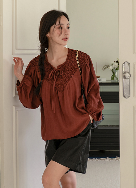 Any Wrinkle Long-sleeve Blouse Korea