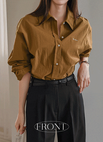 Front Embroidery Shirt Korea