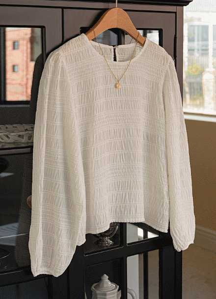 Le Mans Jagard Wrinkles Blouse Korea