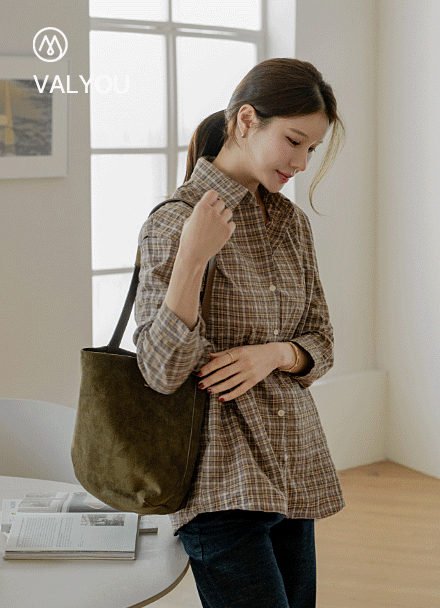 [valyou] Low Pocket Check Shirt Korea