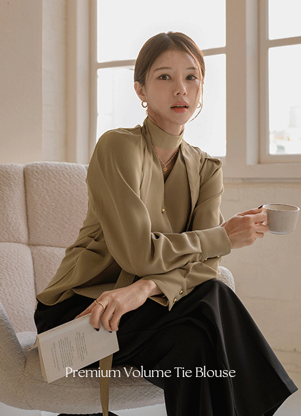 Primium Volume Tie Blouse Korea
