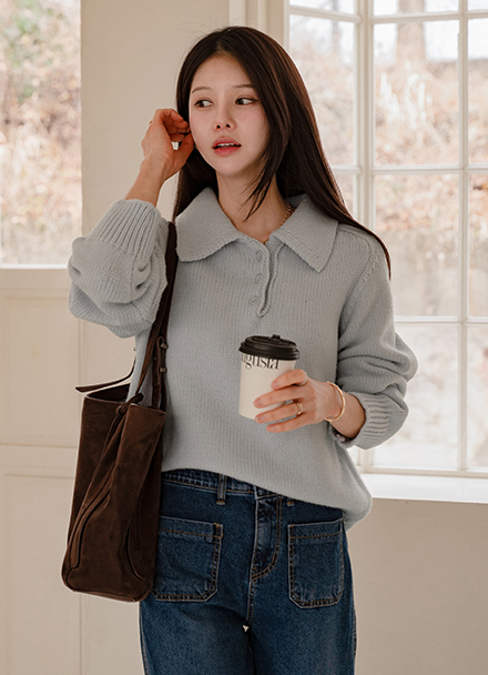 Soft 캔디 Collar Knitwear Korea