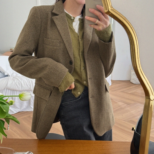 Need Herringbone Wool Single Jacket