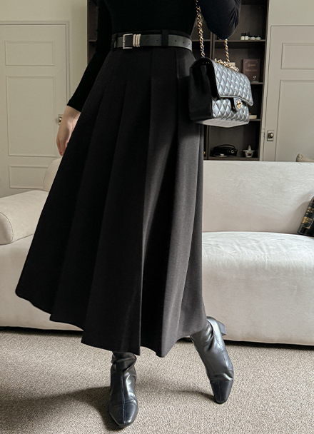 Joy Belt Pleats Skirt Korea