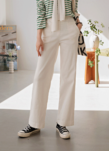 Spring Wide Cotton Banding Pants Korea