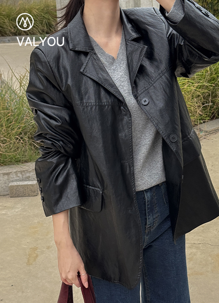 [valyou] 모아르 레더 Jacket Korea