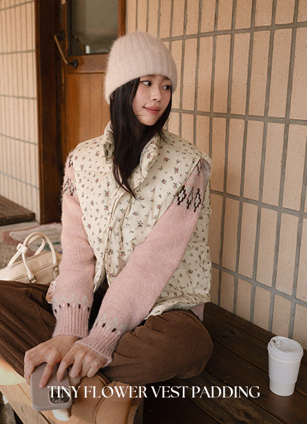 Tiny Flower Vest Padding Korea