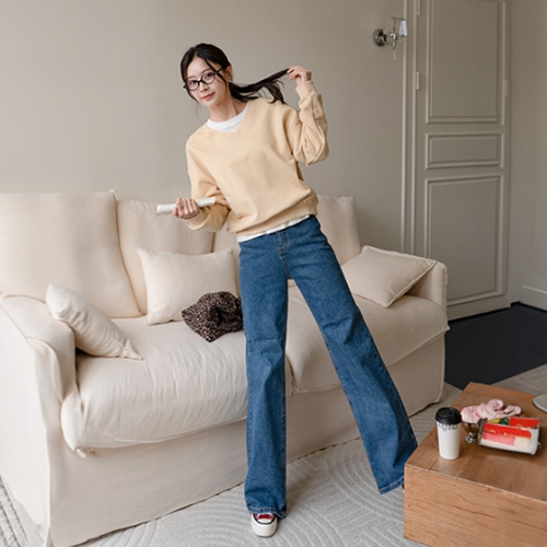 [valyou] Two-Type Stave Patch Sweatshirt