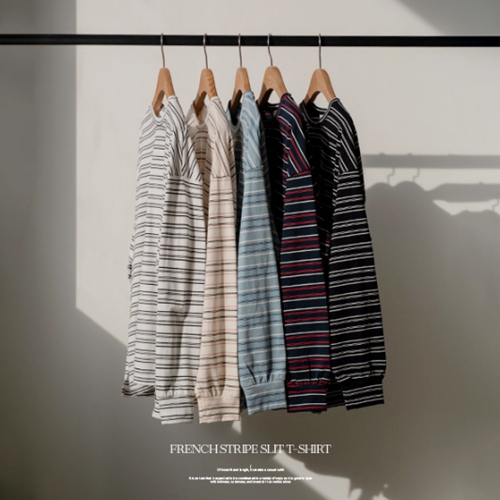 French Stripe Slit T-shirt