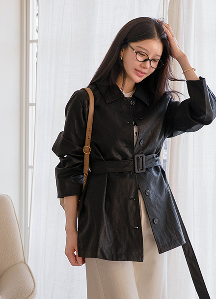 Milan Leather Belt Jacket Korea