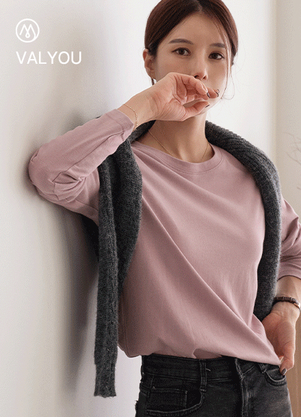 [valyou] Basic Slit Modal T-shirt(Autumn) Korea