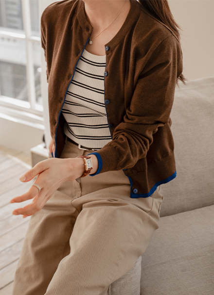 Loenne Color Matching Cardigan Korea