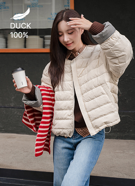 Ove Round No Collar Duck Down Padding Korea