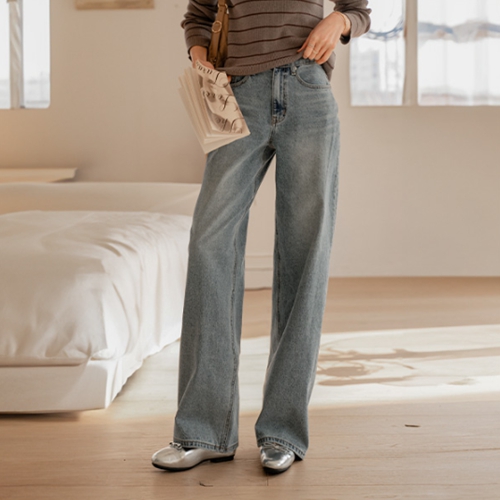 Light Long Wide Denim Pants