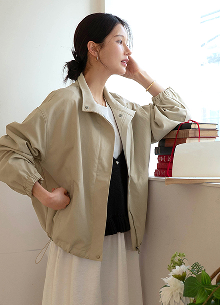 Casual  Highneck Blouson Jumper Korea