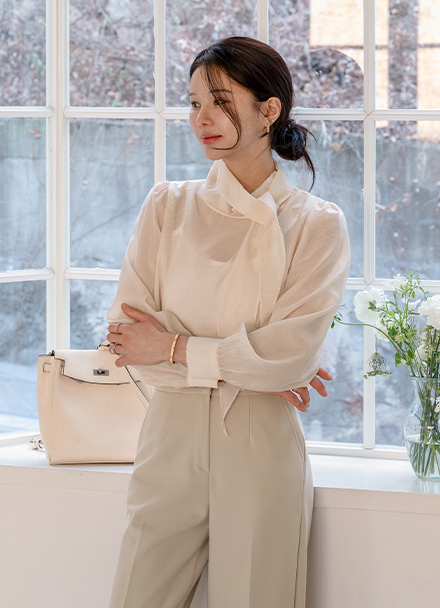 Naples Shea Tie Blouse Korea