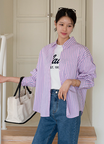 Sugar Colorful Stripe Shirt Korea