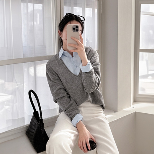 Slim Deepp V-neck Knitwear