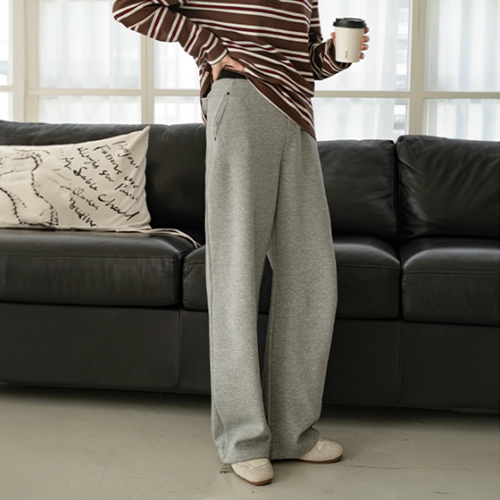 Color Matching Wide Two-way Pants