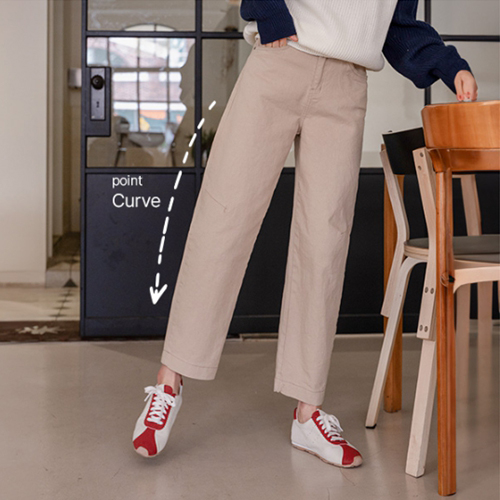 Spring Curve Baggy Banding Pants