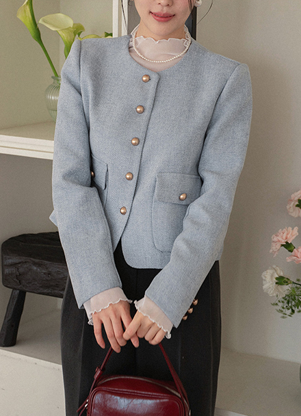 Ash Gold Tweed Jacket Korea