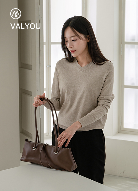 [valyou] Soft Touch Button Line V Knitwear Korea