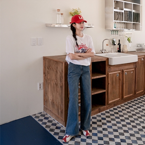 [Special Sale] Span Washing Wide Denim Pants