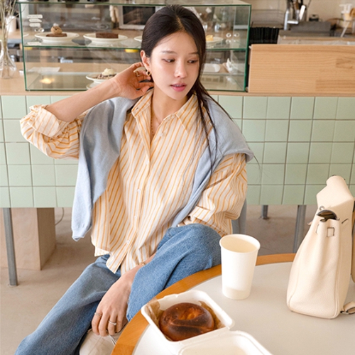 Pastel Stripe Cropped Shirt