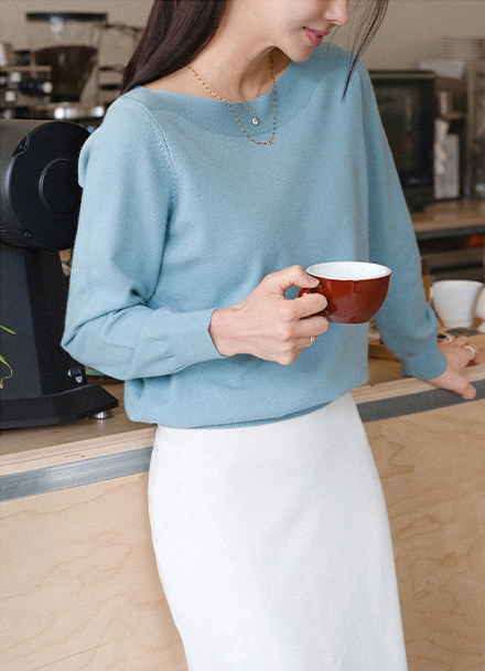Soft Boat Neck Knitwear Korea
