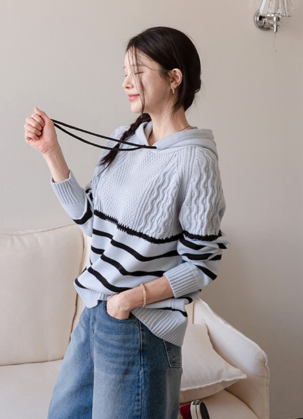 Twiddle Point Hood Knitwear Korea