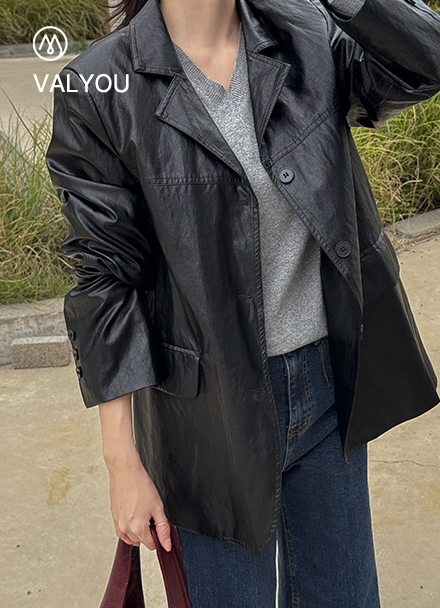 [valyou] 모아르 레더 Jacket Korea