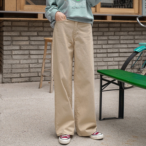 Low Wide Cotton Pants