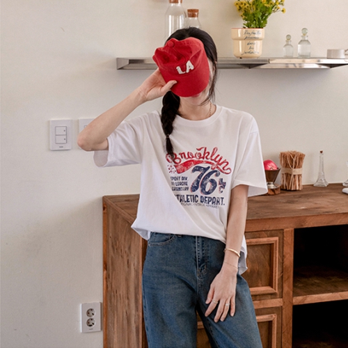 Numbering Printing Short-sleeve T-shirt