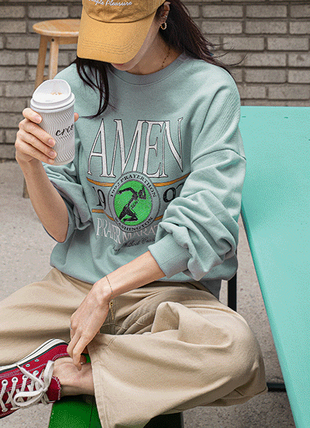 Raton Printing Terry Sweatshirt Korea