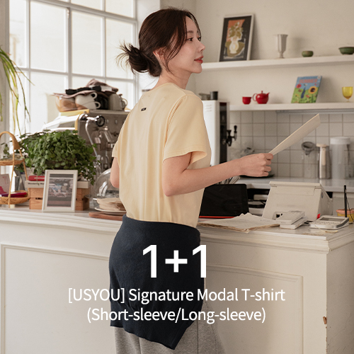 [1+1] [USYOU] Signature Modal T-shirt(Short-sleeve/Long-sleeve)