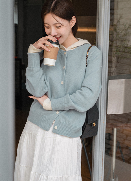 Haim Layered Hood Knitwear Cardigan Korea