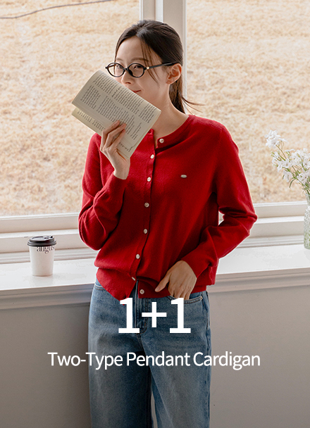[1+1] Two-Type Pendant Cardigan Korea
