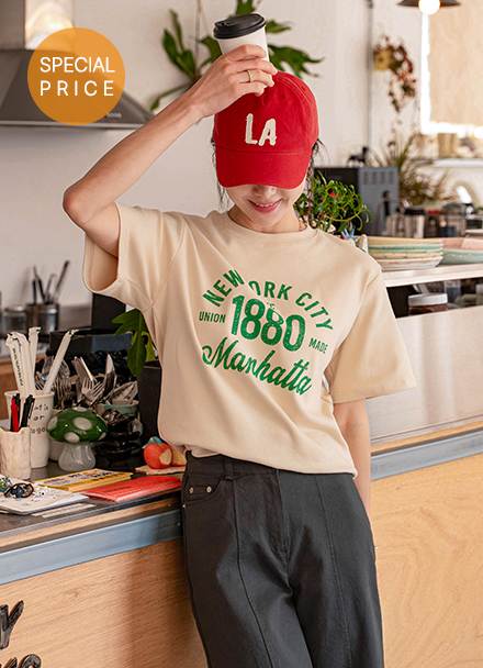 [Special Sale] New York Crack Short-sleeve T-shirt Korea