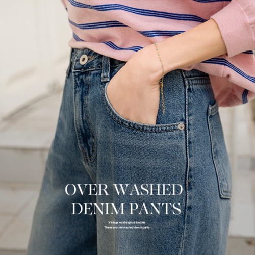 Over Washed Denim Pants