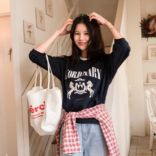 올디너리 홀스 3/4 sleeve sweatshirt