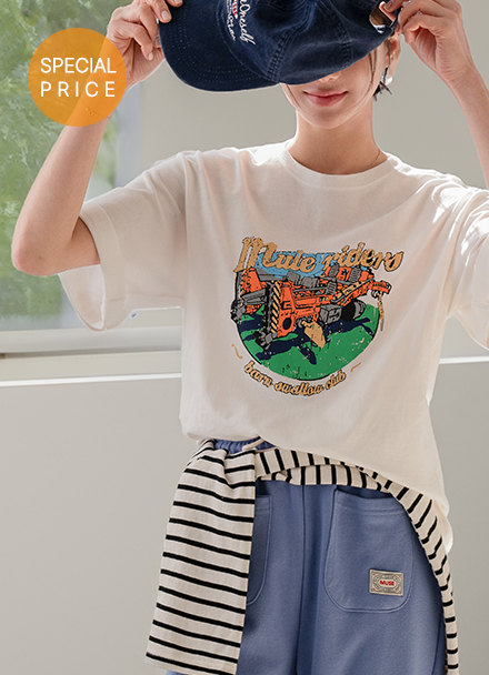 [Special Sale] Rider Printed Short-sleeve T-shirt Korea