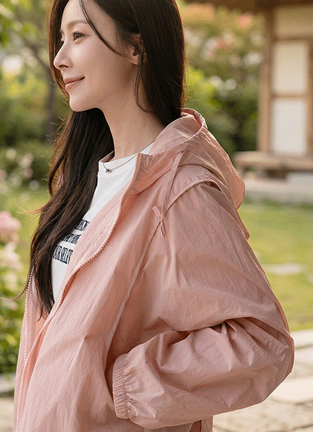 Halfer Hood Windbreak Jumper Korea