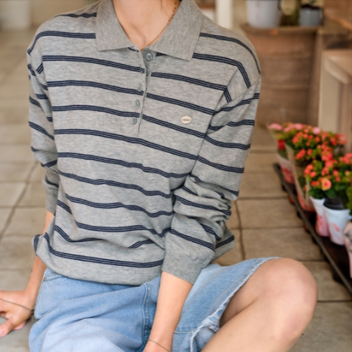 [valyou] Spring Cotton Collar Knitwear