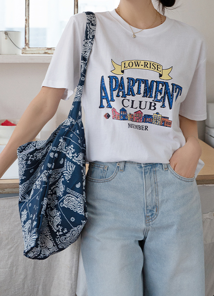 Apartment Printing Crack Short-sleeve T-shirt Korea