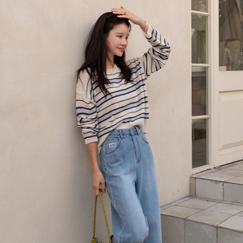 Boucle Color Matching Round Knitwear