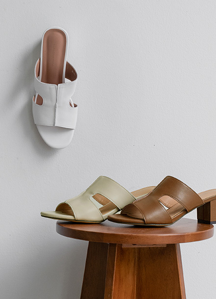 Rita Leather Mule Slippers Korea